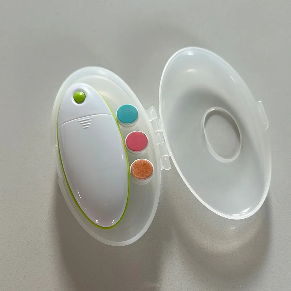 NWOT Buzz B baby electric nail trimmer file white rainbow